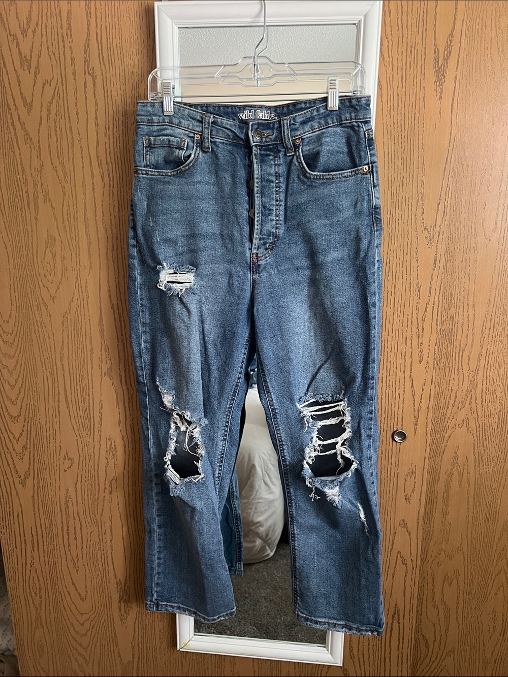 wild fable Distressed Medium Blue Flare Jeans
